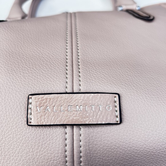 Valle Mitto Eco Soft Blush Pink Faux Leather Handbag Satchel Purse 16 X 11 x 6 - Picture 3 of 9